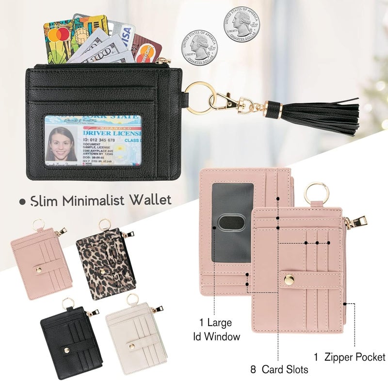 KNGITRYI Small Wristlet Wallets for Women RFID Credit Card Holder Wallet Keychain Wristlet Wallet Credit Card Wallets for Women (Black) - Image 5